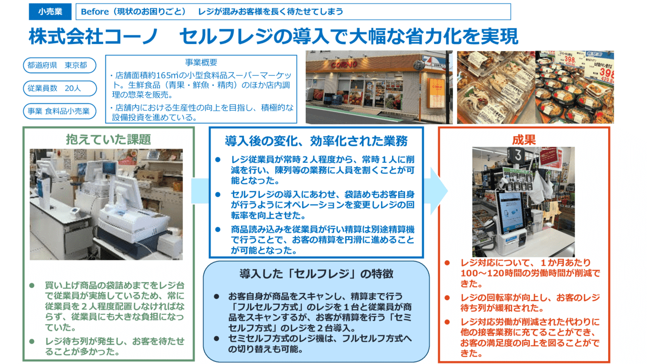 セルフレジの導入で大幅な省力化を実現
