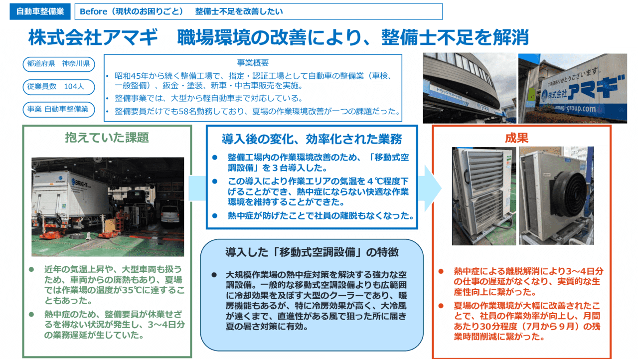 職場環境の改善により、整備士不足を解消