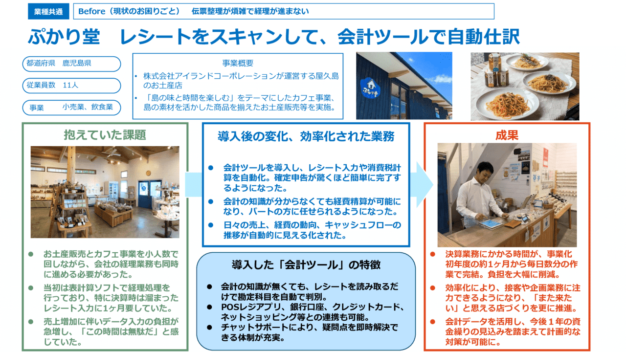 レシートをスキャンして、会計ツールで自動仕訳