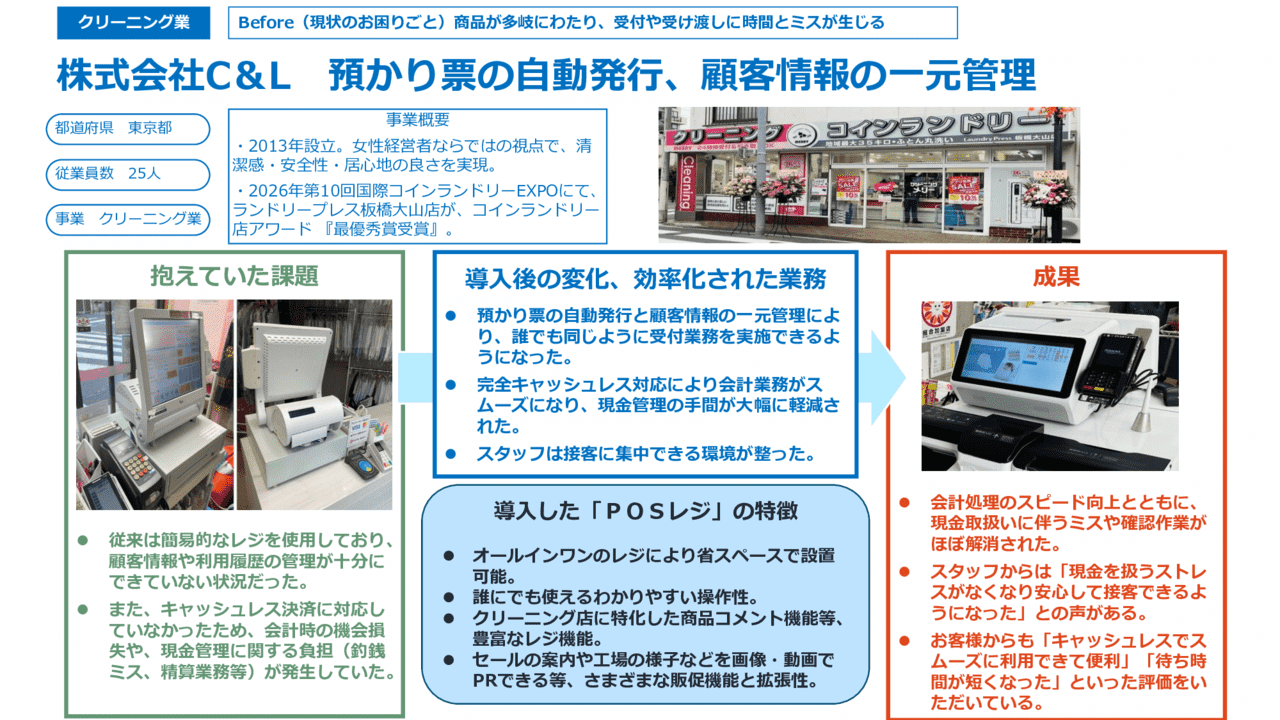 預かり票の自動発行、顧客情報の一元管理