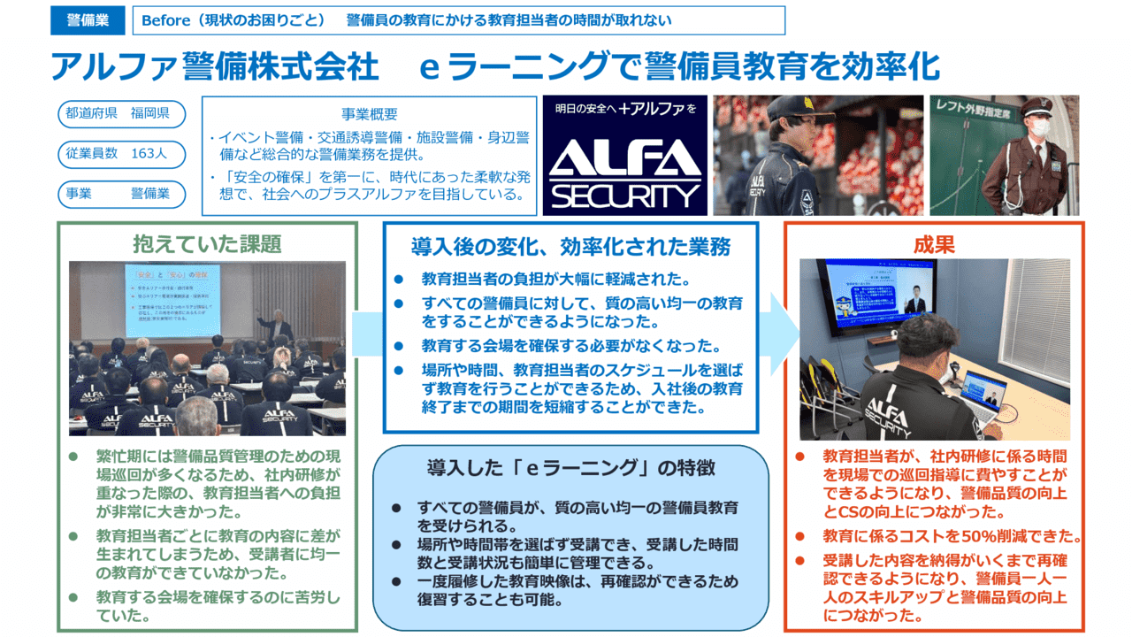 ｅラーニングにより警備員教育を効率化